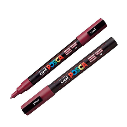 POSCA Acrylic Paint Markers - PC-3M 0.9-1.3mm Bullet Tip - Red Wine by POSCA - K. A. Artist Shop