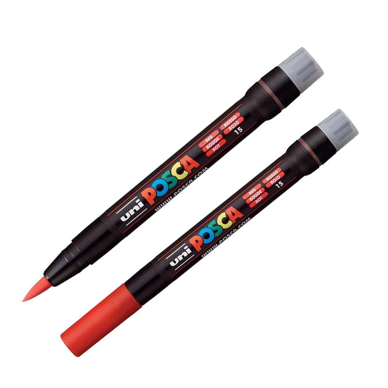 POSCA Acrylic Paint Marker - PCF - 350 Brush Tip - Red by POSCA - K. A. Artist Shop