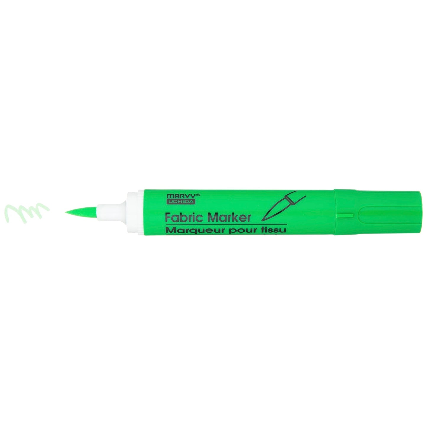 Marvy Brush Fabric Markers - Fluorescent Green by Marvy Uchida - K. A. Artist Shop