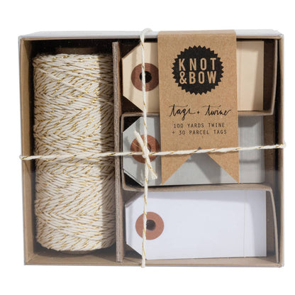 Knot & Bow Glitter Tag and Twine Box - Gold by Knot & Bow - K. A. Artist Shop