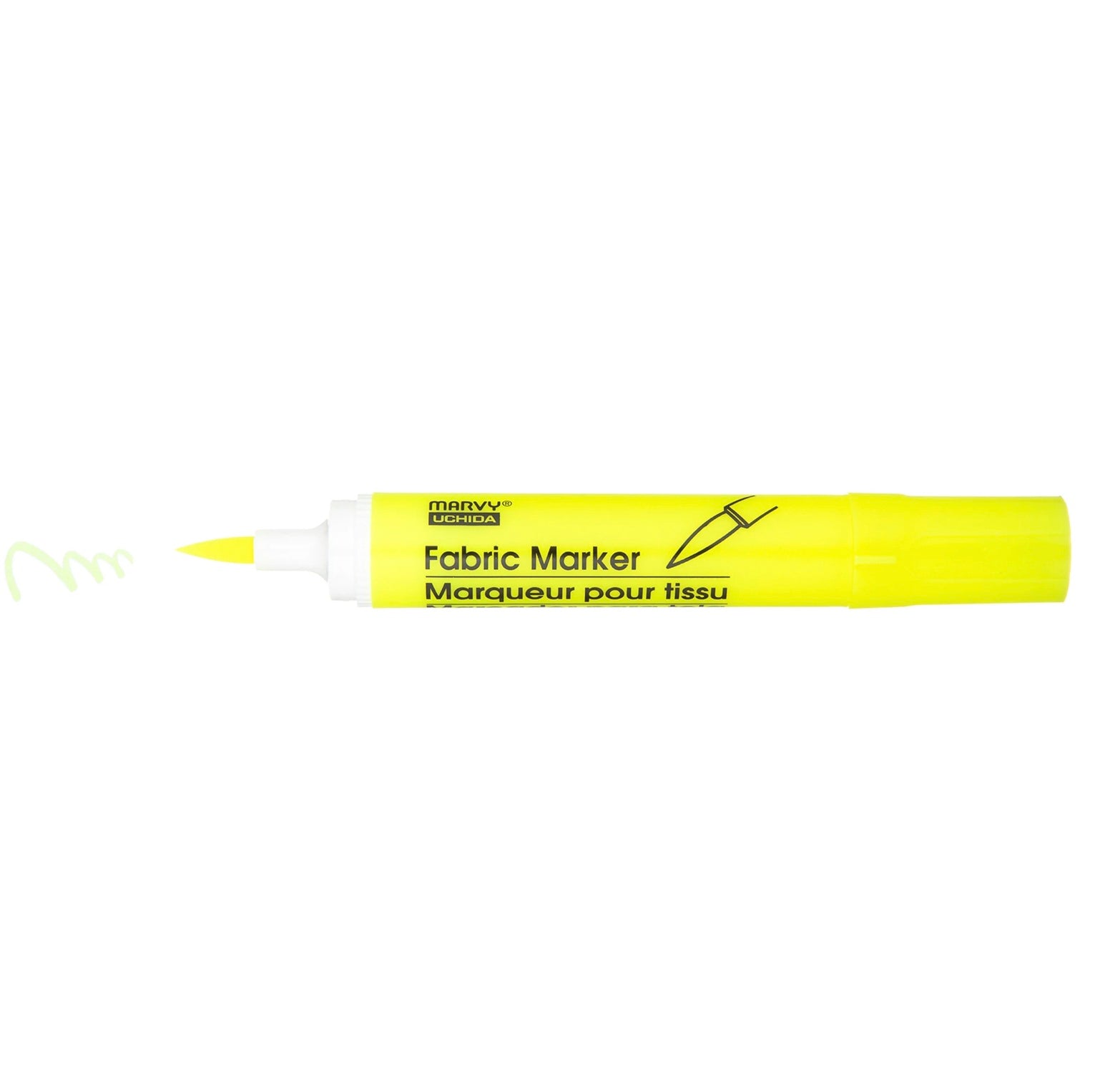 Marvy Brush Fabric Markers - Fluorescent Yellow by Marvy Uchida - K. A. Artist Shop