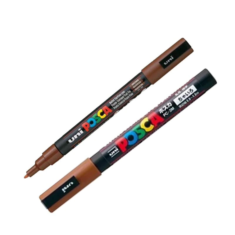 POSCA Acrylic Paint Markers - PC-3M 0.9-1.3mm Bullet Tip - Brown by POSCA - K. A. Artist Shop