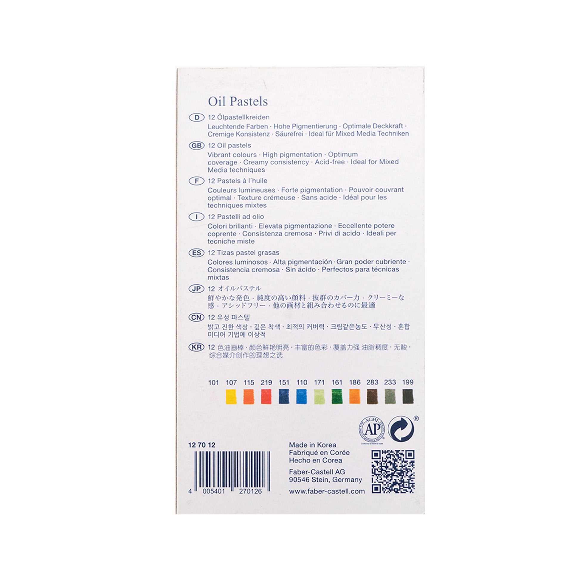 Faber-Castell Oil Pastels - 12 Colors