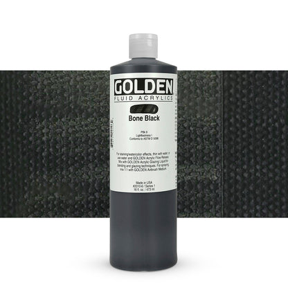 Golden Fluid Acrylics - 16 oz - Bone Black by Golden - K. A. Artist Shop
