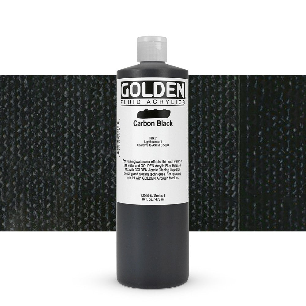 Golden Fluid Acrylics - 16 oz - Carbon Black by Golden - K. A. Artist Shop