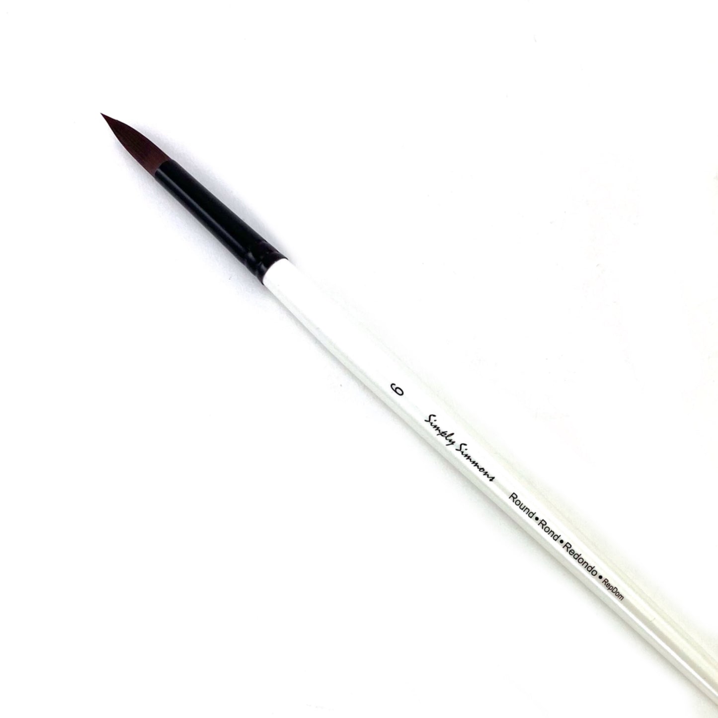 Simply Simmons All-Media Brush - Long Handle - Round (Extra-Firm Synthetic) / #6 by Robert Simmons - K. A. Artist Shop