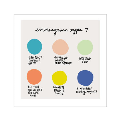 Colorful Enneagram Prints - 7 by Twenty Seven - K. A. Artist Shop