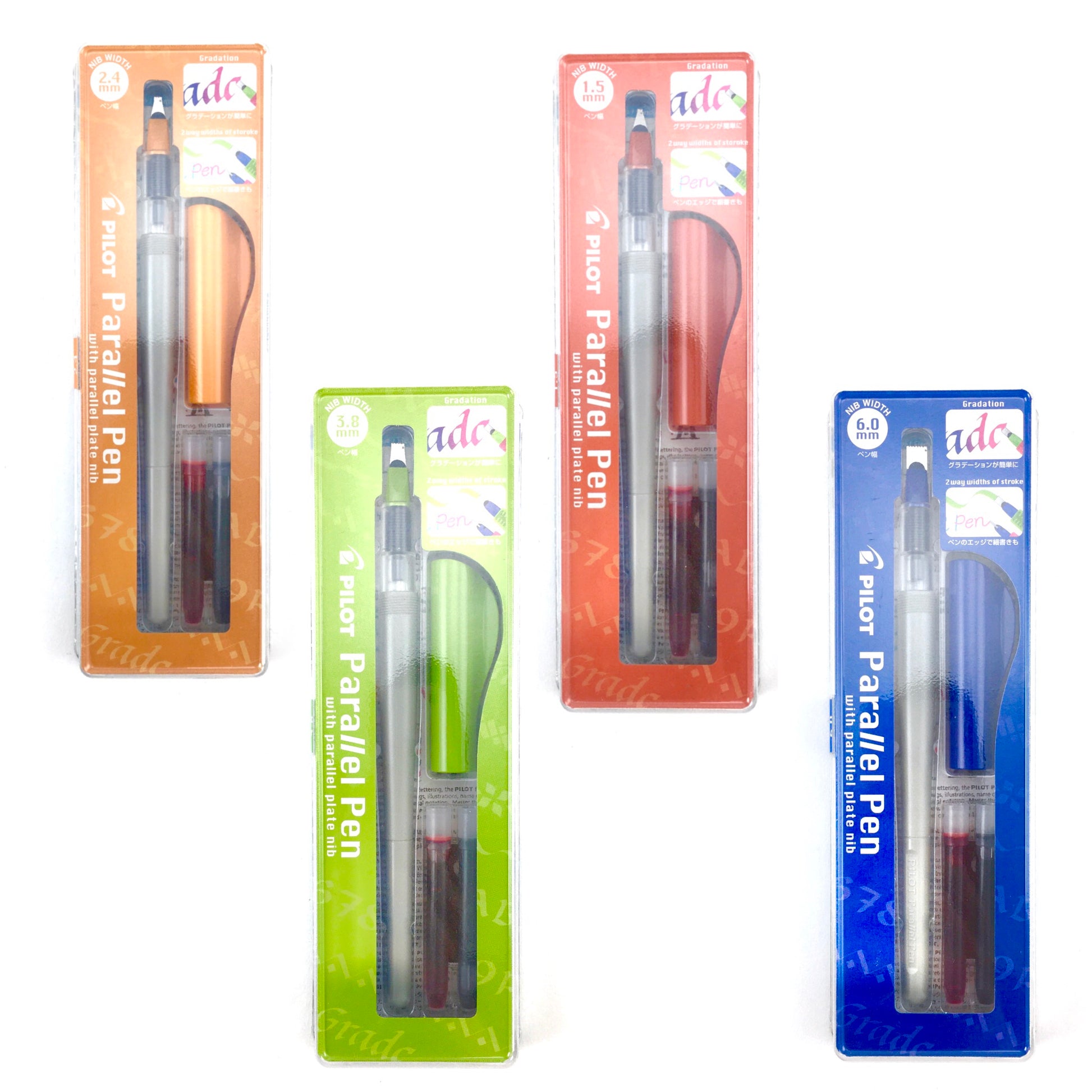 Pilot Parallel 4-Nib Calligraphy Pen Set, Includes Ink Cartridges