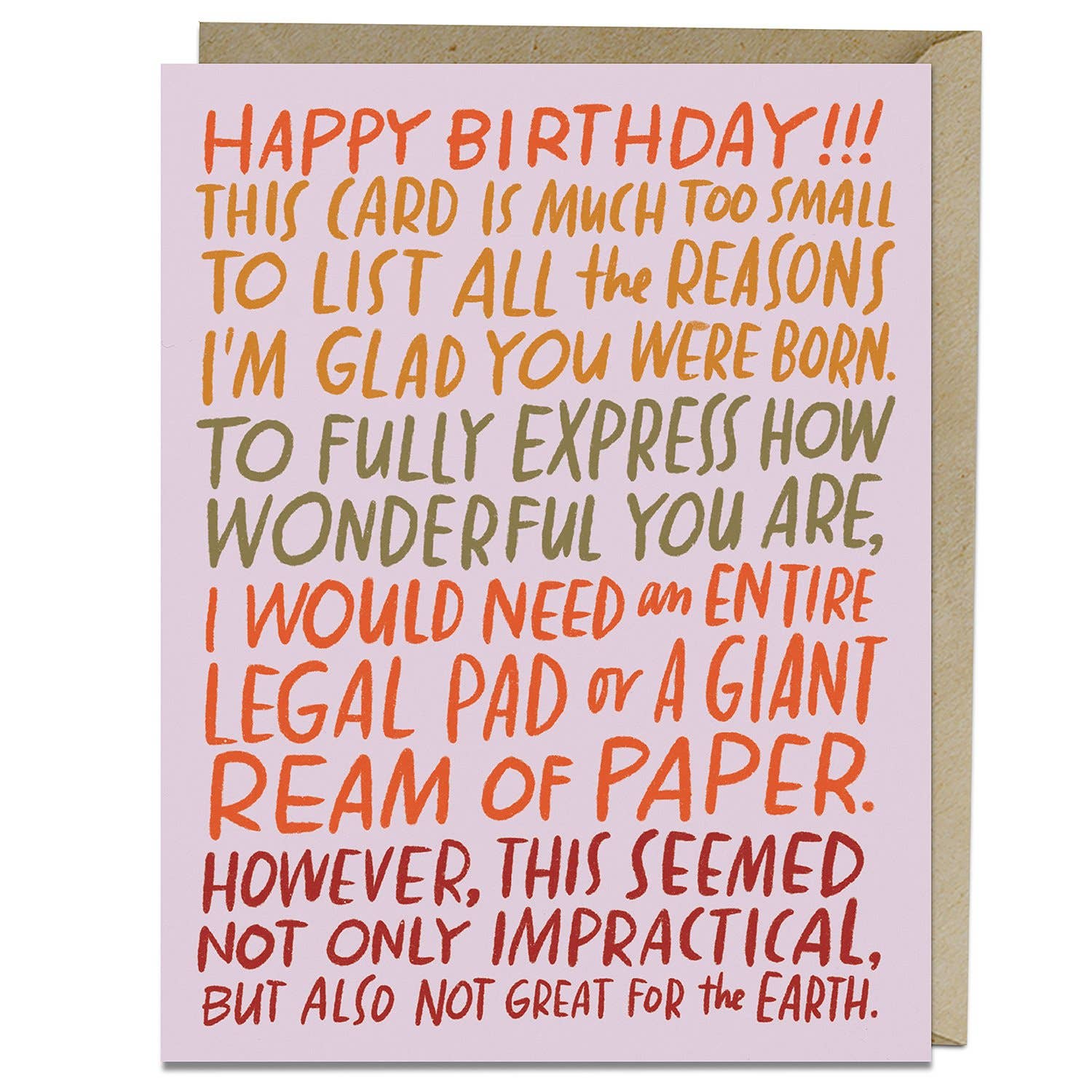 “Ream of Paper” Birthday Card by Emily McDowell - by Emily McDowell - K. A. Artist Shop