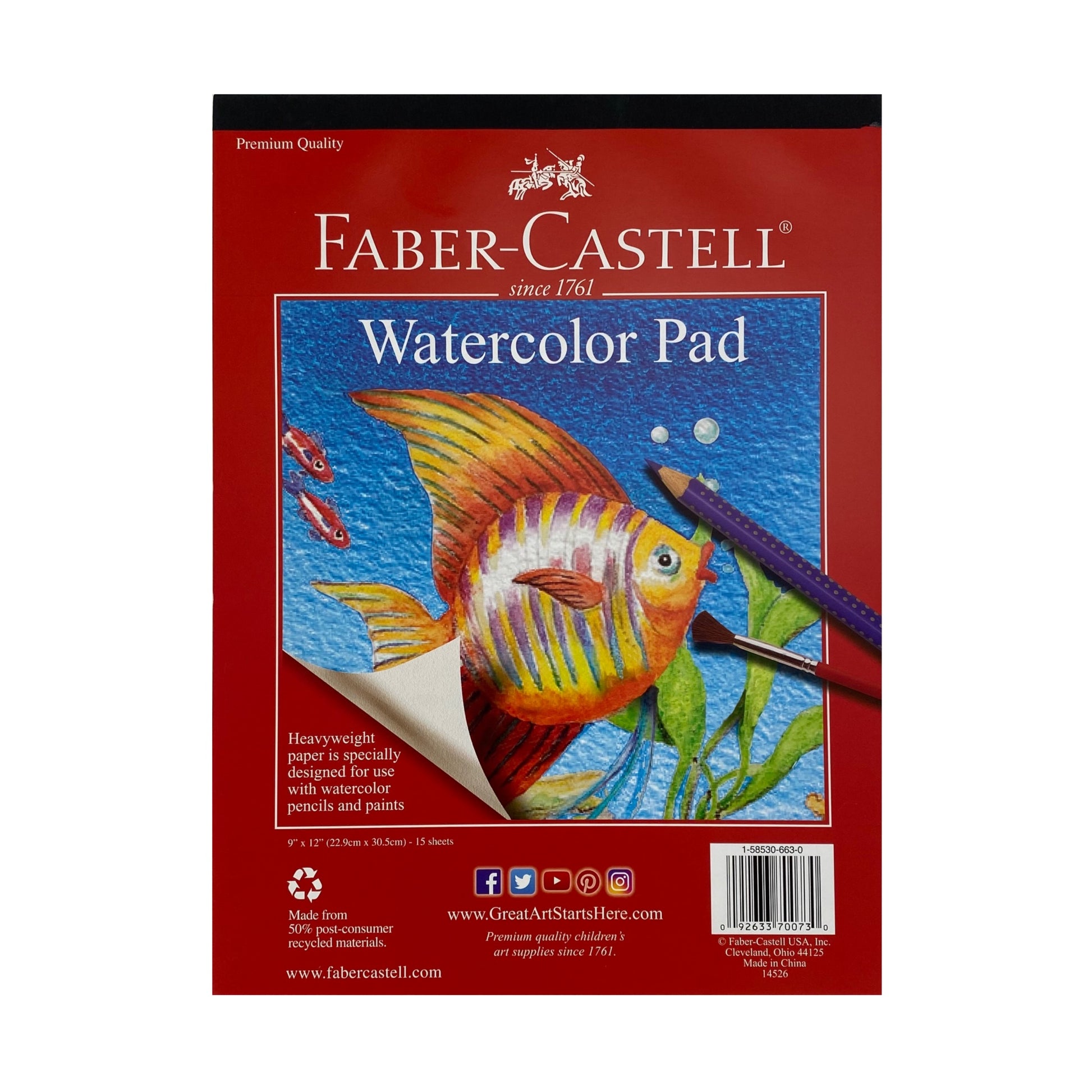Faber-Castell Watercolor Pad - 9 x 12 inches - by Faber-Castell - K. A. Artist Shop