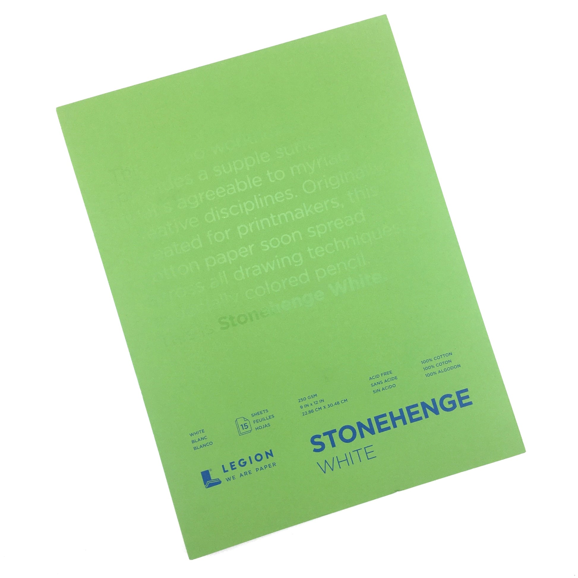 Legion Stonehenge White Paper Drawing Pad - 9 x 12 inches - by Stonehenge - K. A. Artist Shop
