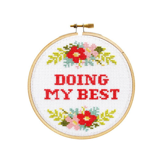 "Doing My Best" DIY Cross Stitch Kit - by The Stranded Stitch - K. A. Artist Shop
