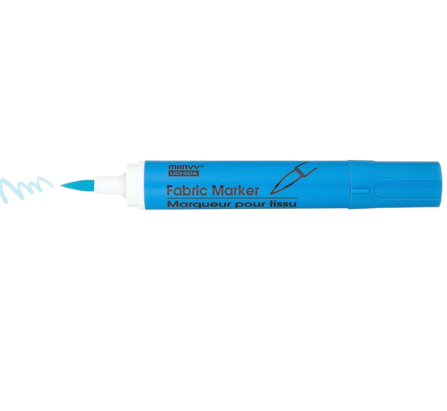 Marvy Brush Fabric Markers - Fluorescent Light Blue by Marvy Uchida - K. A. Artist Shop