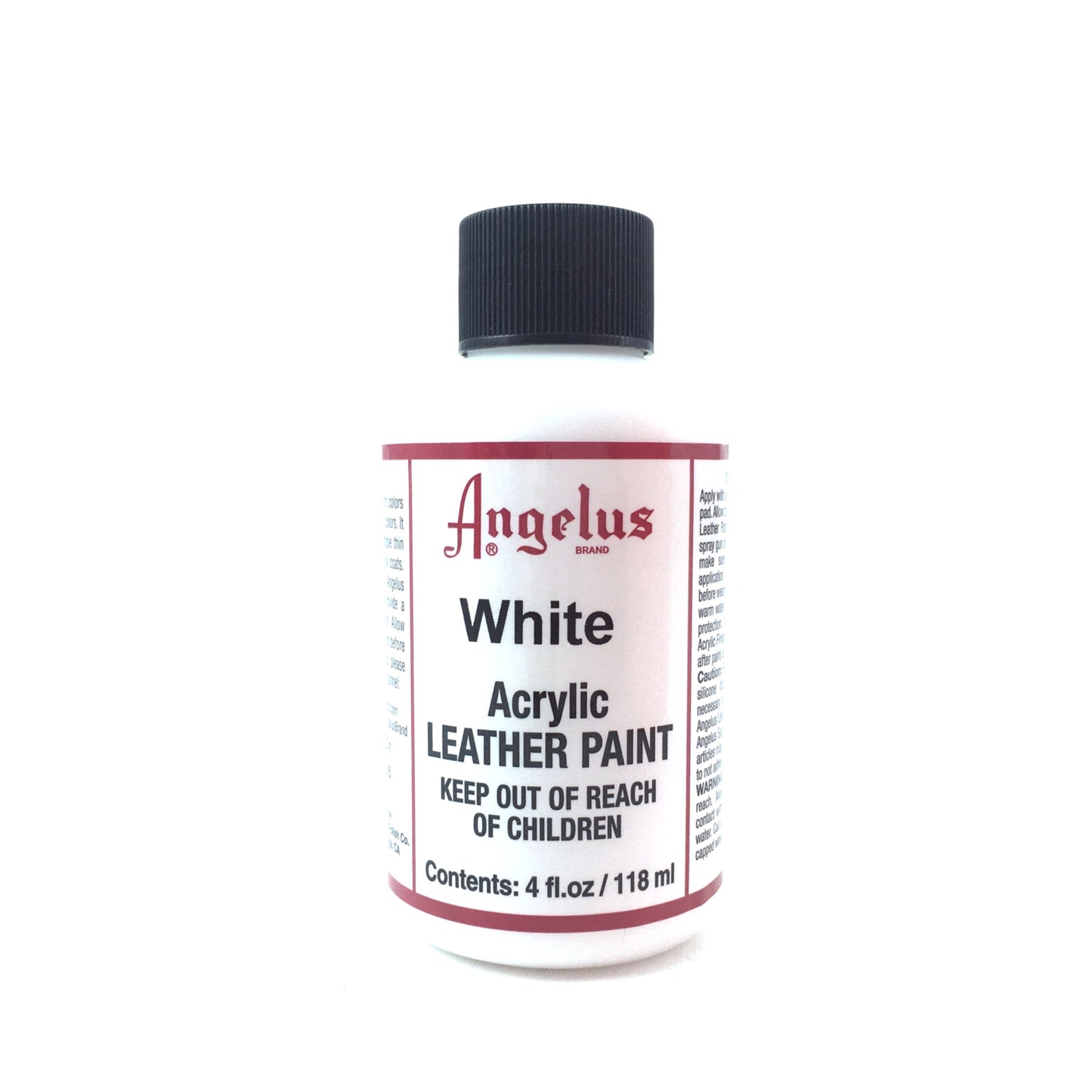 Angelus Acrylic Leather Paint - 4 oz. - Matte White by Angelus - K. A. Artist Shop