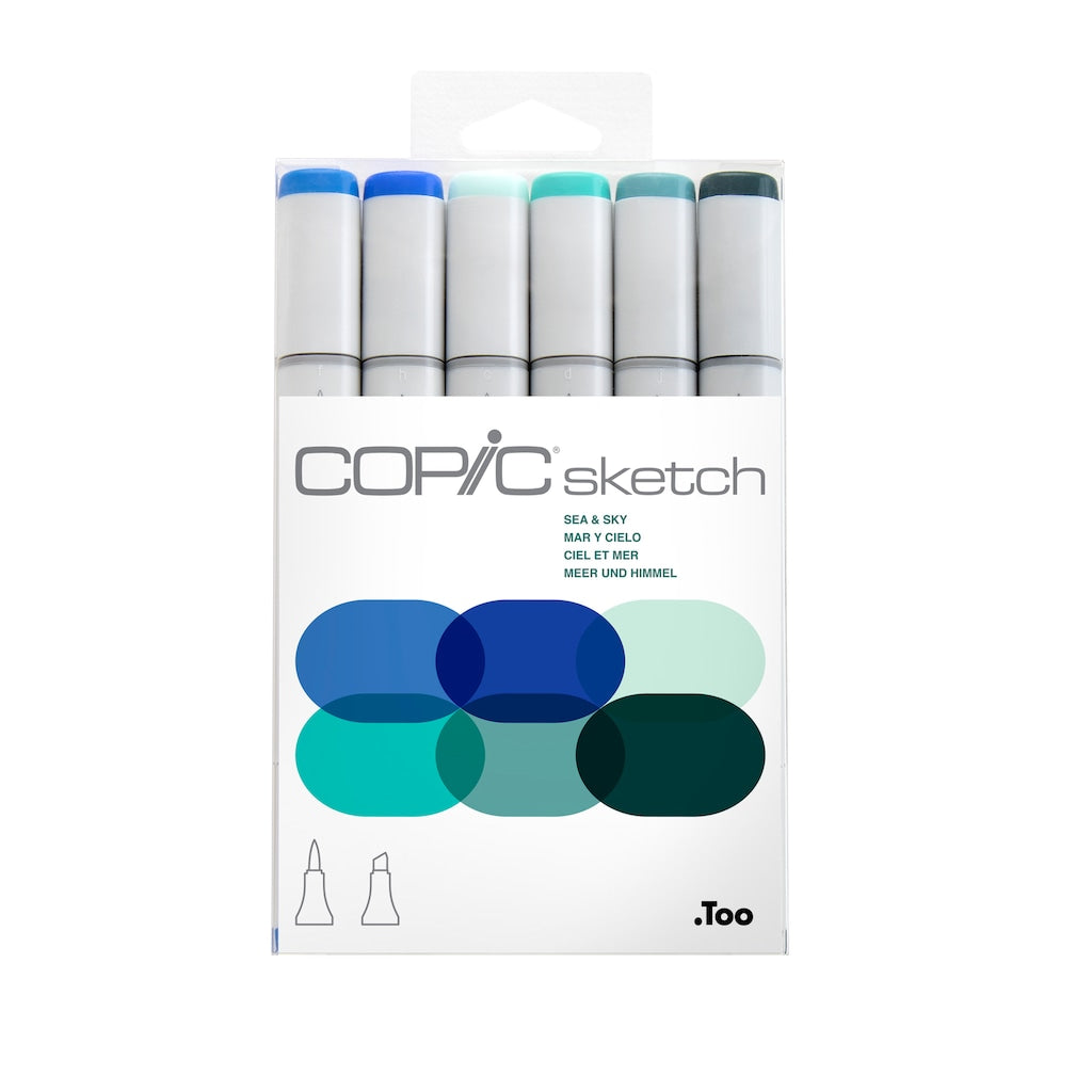 Copic Sketch Markers - Set of 6 - Sea + Sky by Copic - K. A. Artist Shop
