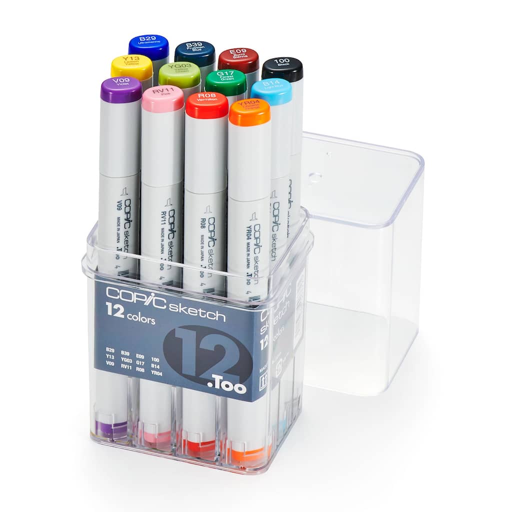 COPIC Sketch Marker Sets - (12-V2) Set of 12 Markers - Basic Set by Copic - K. A. Artist Shop