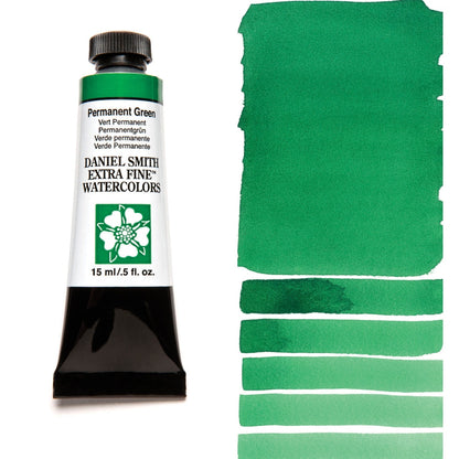 Daniel Smith Extra Fine Watercolors - 15ml / 0.5 fl. oz. - Permanent Green by Daniel Smith - K. A. Artist Shop