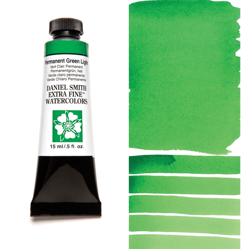 Daniel Smith Extra Fine Watercolors - 15ml / 0.5 fl. oz. - Permanent Green Light by Daniel Smith - K. A. Artist Shop