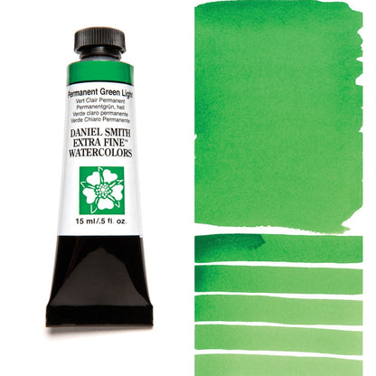 Daniel Smith Extra Fine Watercolors - 15ml / 0.5 fl. oz. - Permanent Green Light by Daniel Smith - K. A. Artist Shop