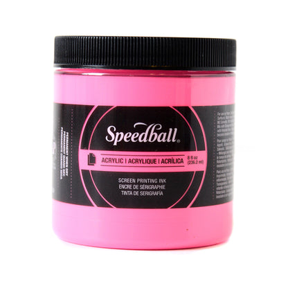 Speedball Acrylic Screen Printing Ink - 8 oz. - Fluorescent Hot Pink by Speedball - K. A. Artist Shop