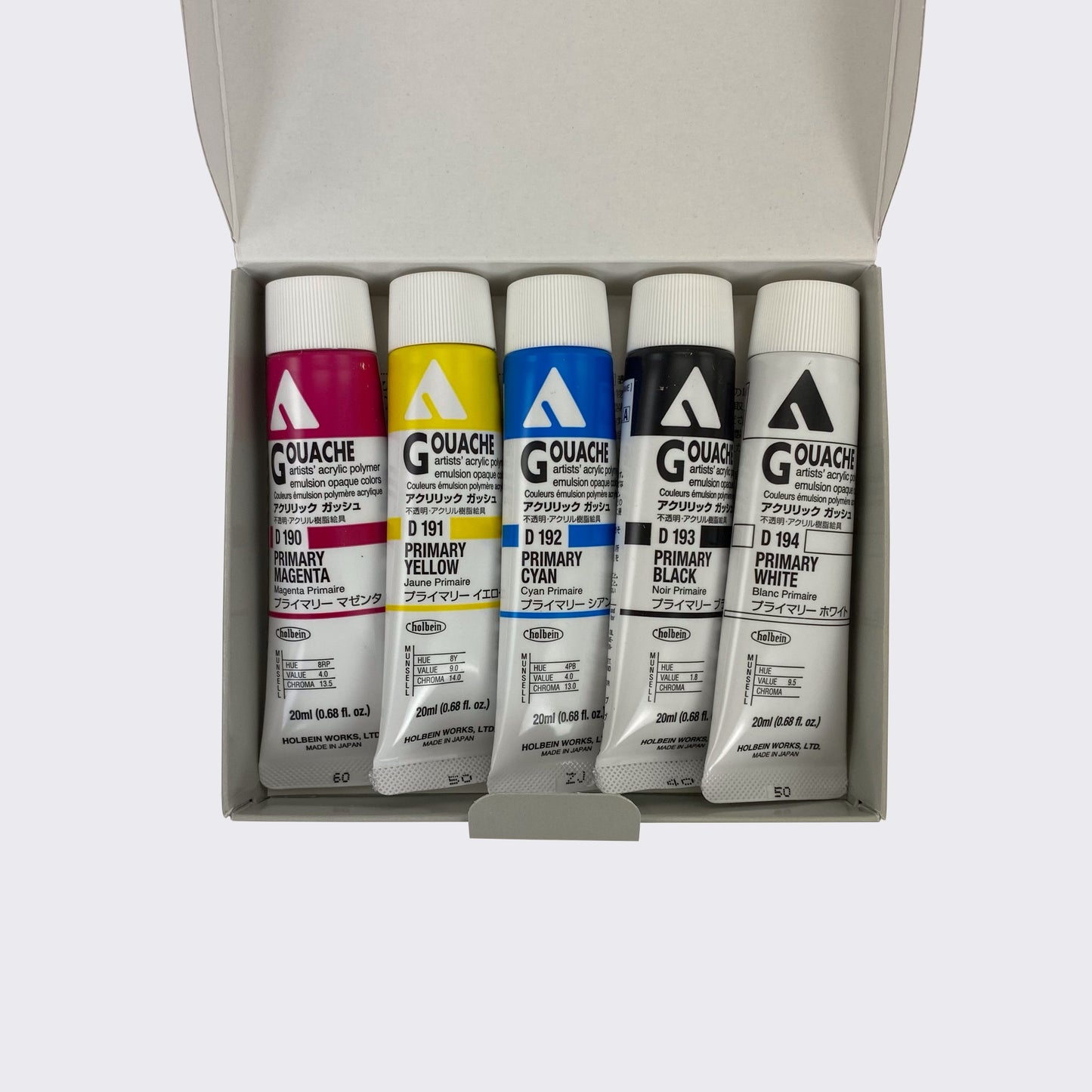 Holbein Acryla Gouache Primary Mixing Set - CMYKW - by Holbein - K. A. Artist Shop