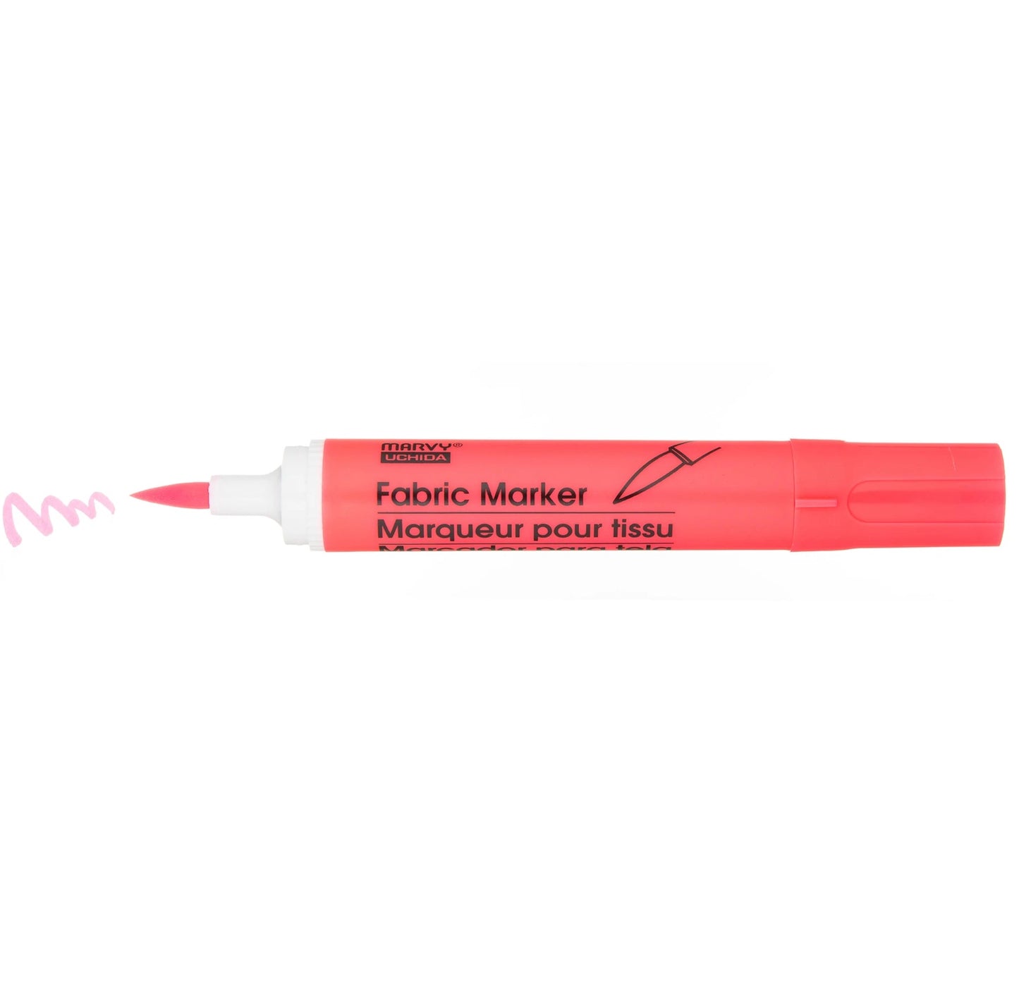 Marvy Brush Fabric Markers - Fluorescent Pink by Marvy Uchida - K. A. Artist Shop