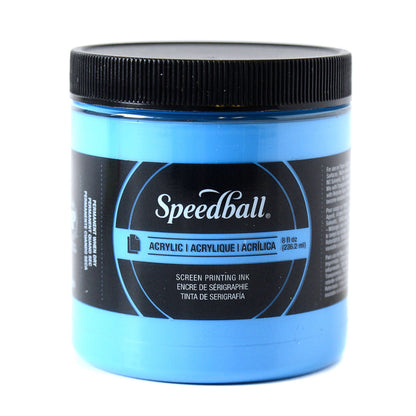 Speedball Acrylic Screen Printing Ink - 8 oz. - Fluorescent Blue by Speedball - K. A. Artist Shop