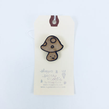 Shoppe Sugar Cookie Wooden Pins by Missy Kulik - Mushroom by Missy Kulik - K. A. Artist Shop
