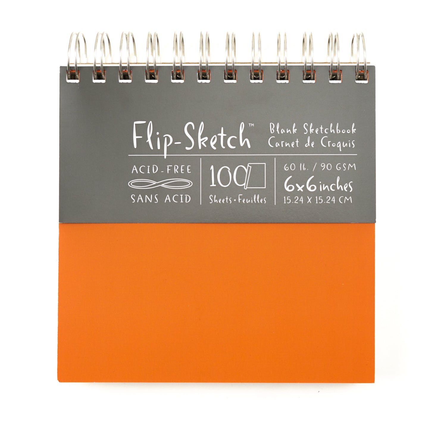 Flip Sketch 100 Page Acid-Free Sketchbooks - 6 x 6 inches - Orange by Global Art - K. A. Artist Shop