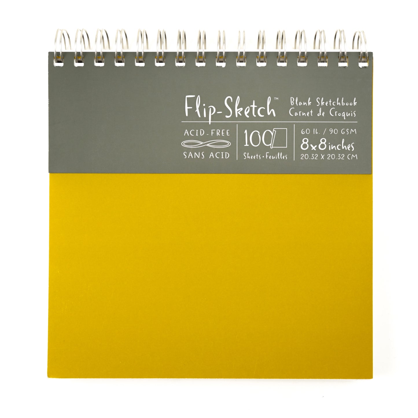 Flip Sketch 100 Page Acid-Free Sketchbooks - 8 x 8 inches - Butternut Yellow by Global Art - K. A. Artist Shop