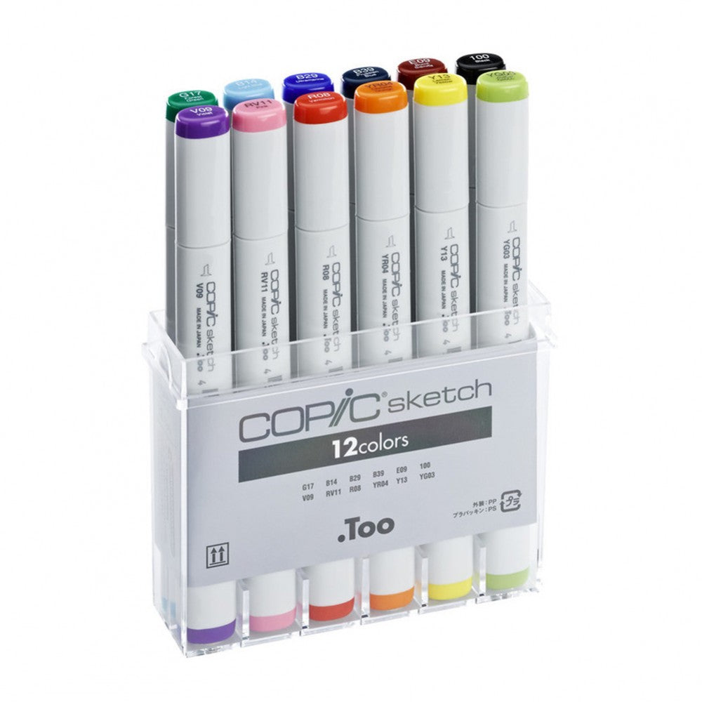 COPIC Sketch Marker Sets - (12-V1) Set of 12 Markers - Basic Set by Copic - K. A. Artist Shop