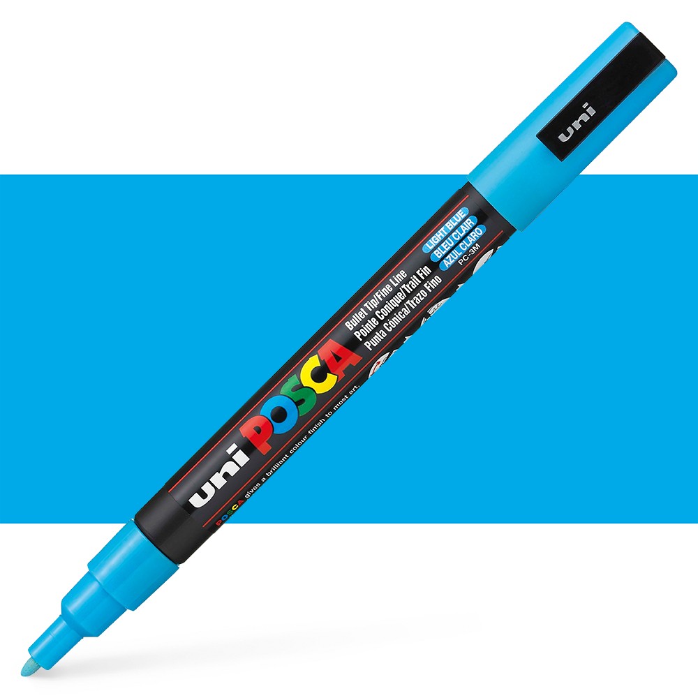POSCA Acrylic Paint Markers - PC-3M 0.9-1.3mm Bullet Tip - Light Blue by POSCA - K. A. Artist Shop