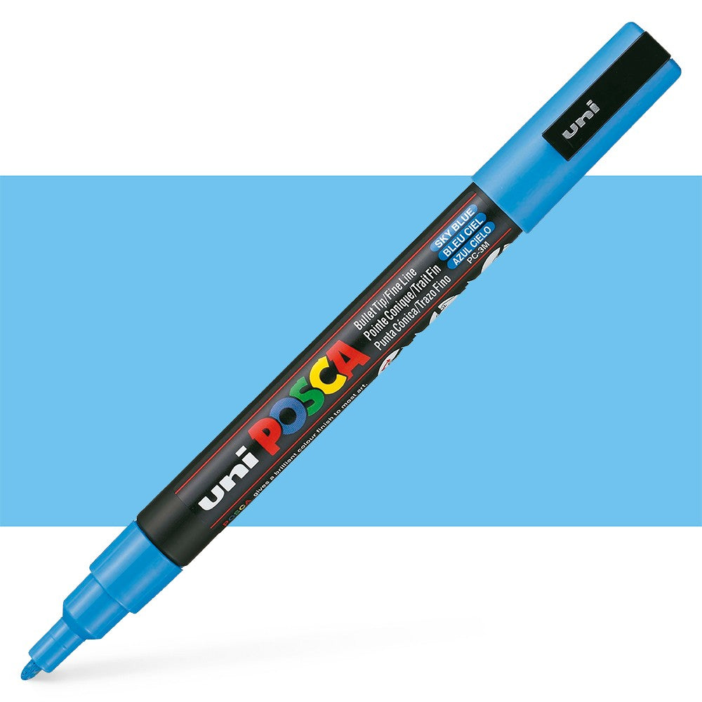 POSCA Acrylic Paint Markers - PC-3M 0.9-1.3mm Bullet Tip - Sky Blue by POSCA - K. A. Artist Shop