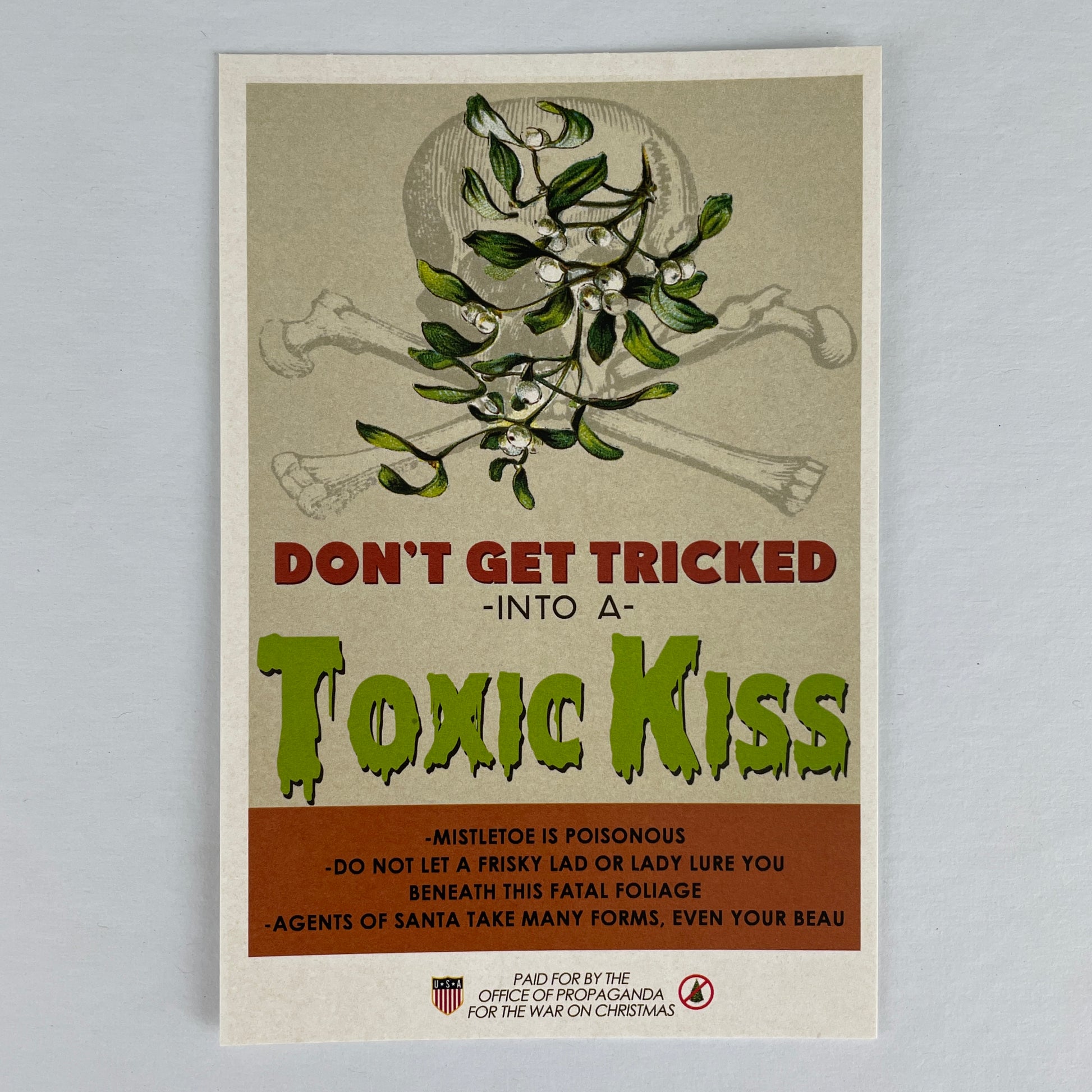 “Don’t Get Tricked Into A Toxic Kiss” Athens, GA Postcard by Classic City Postal Service - by K. A. Artist Shop - K. A. Artist Shop