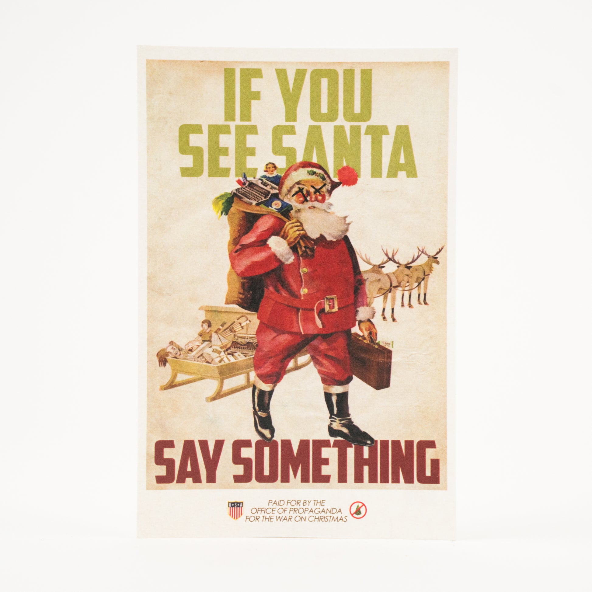 "If You See Santa, Say Something" Athens, GA Postcard by Classic City Postal Service - by Erin Lovett - K. A. Artist Shop