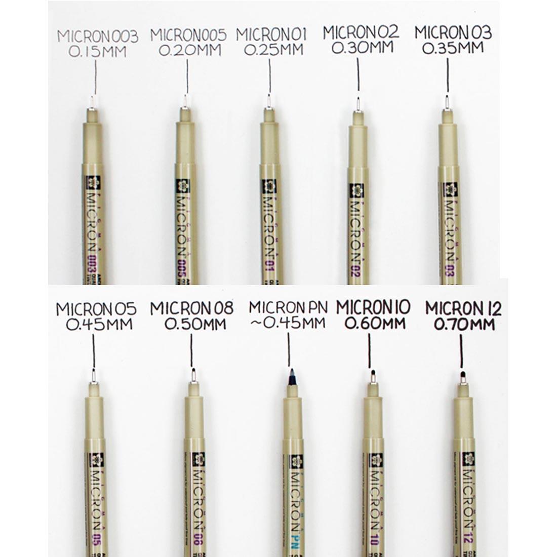 Pigma Micron Individual Pens - Black - by Sakura - K. A. Artist Shop