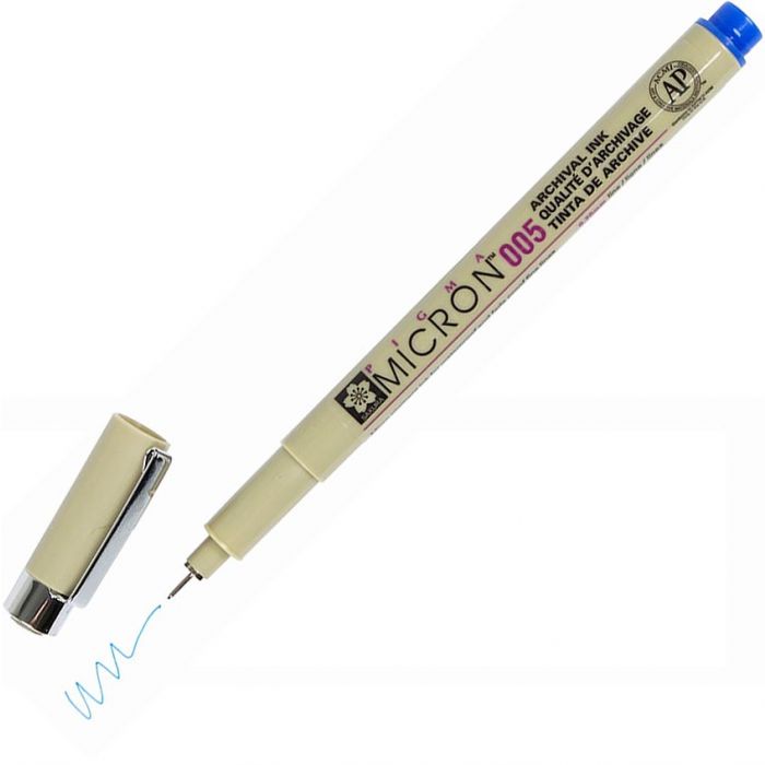 Pigma Micron Individual Pens - Colors - 005 / Blue by Sakura - K. A. Artist Shop