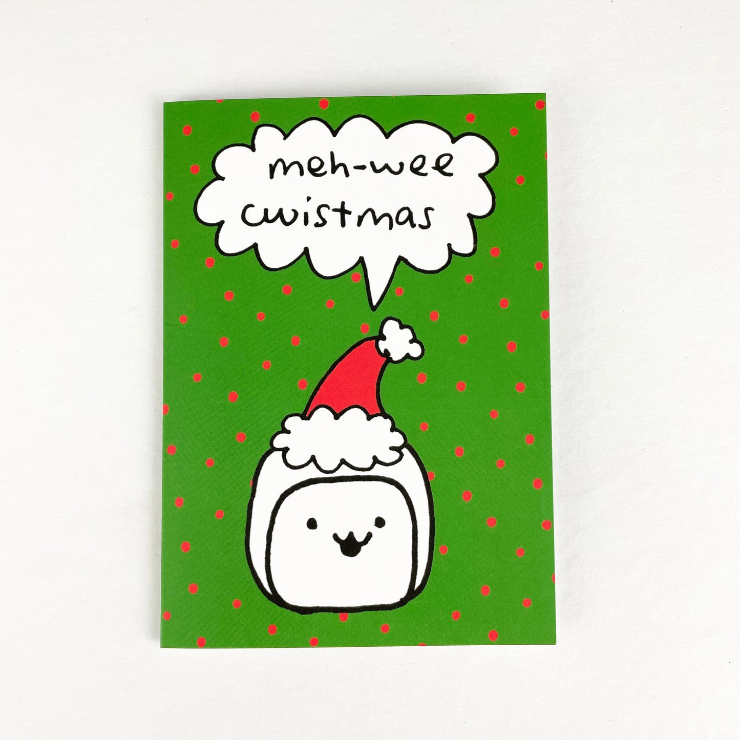 Tofu Baby Greeting Cards by Missy Kulik - "meh-wee cwistmas!" by Missy Kulik - K. A. Artist Shop