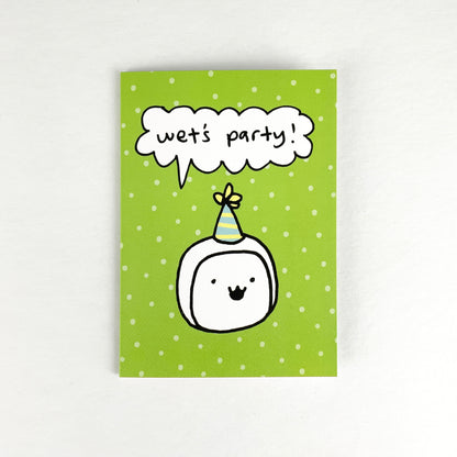 Tofu Baby Greeting Cards by Missy Kulik - "wet's party!" by Missy Kulik - K. A. Artist Shop