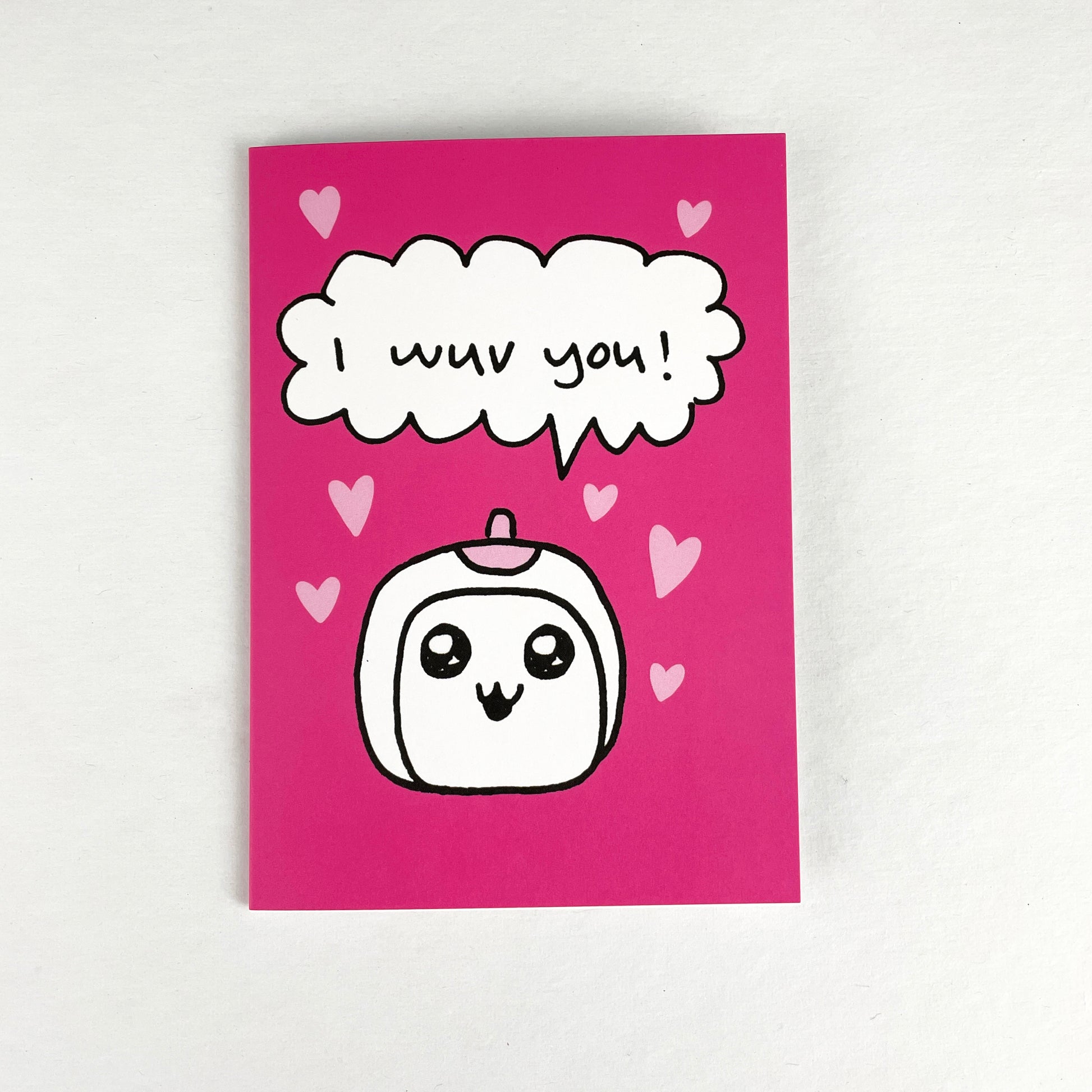 Tofu Baby Greeting Cards by Missy Kulik - "I wuv you!" by Missy Kulik - K. A. Artist Shop