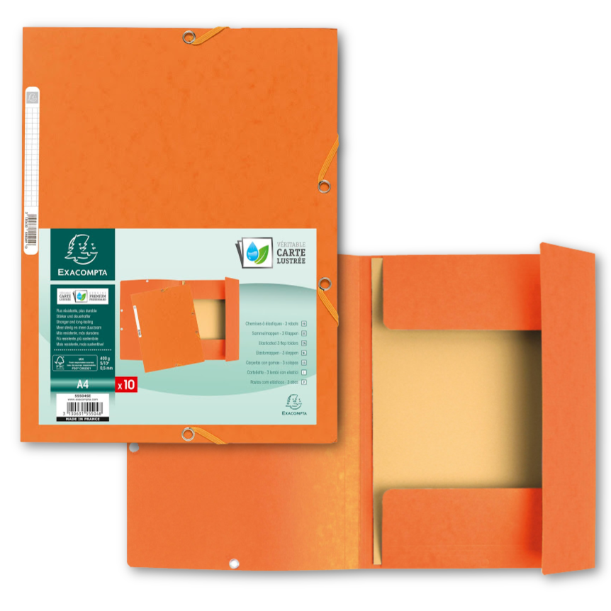 Exacompta 3-Flap Portfolio Folders - Orange by Exacompta - K. A. Artist Shop