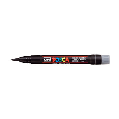 POSCA Acrylic Paint Marker - PCF - 350 Brush Tip - Black by POSCA - K. A. Artist Shop