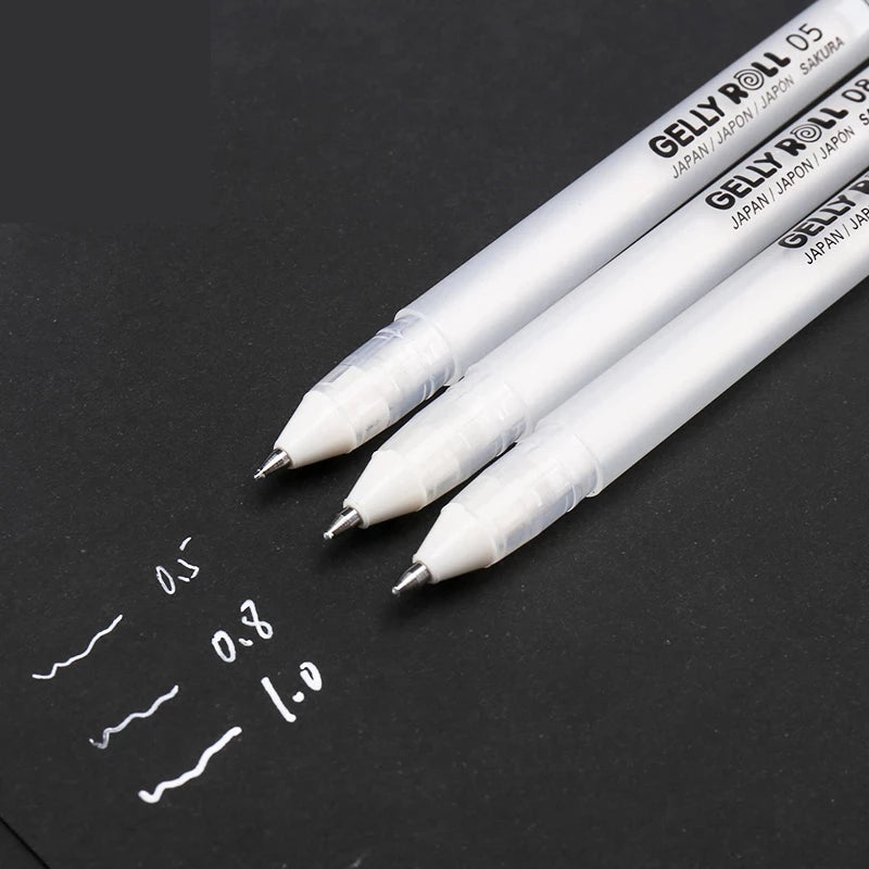 Sakura Gelly Roll Gel Pen White Color High Light Marke Pen Black