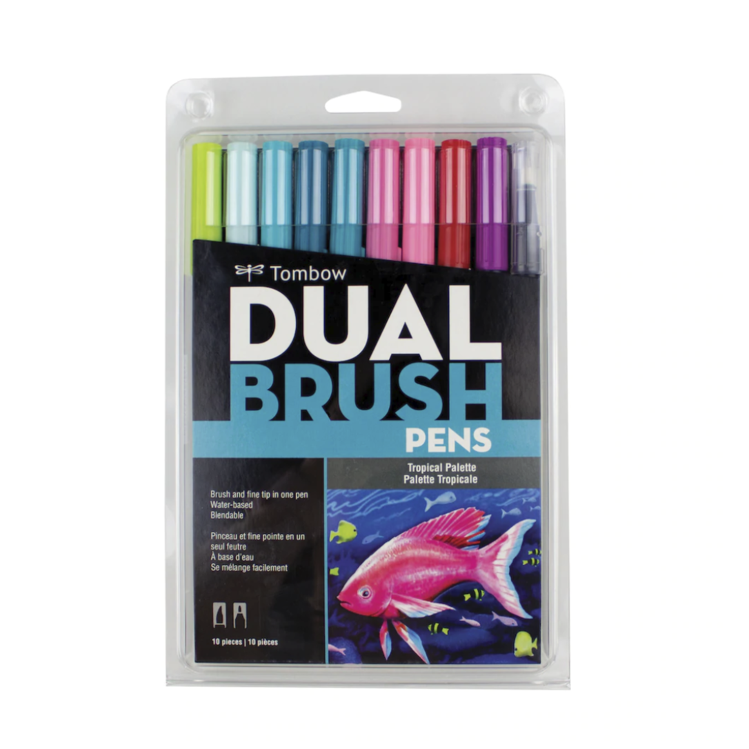 Tombow Dual Brush Pens - Set of 10 - Tropical Palette by Tombow - K. A. Artist Shop