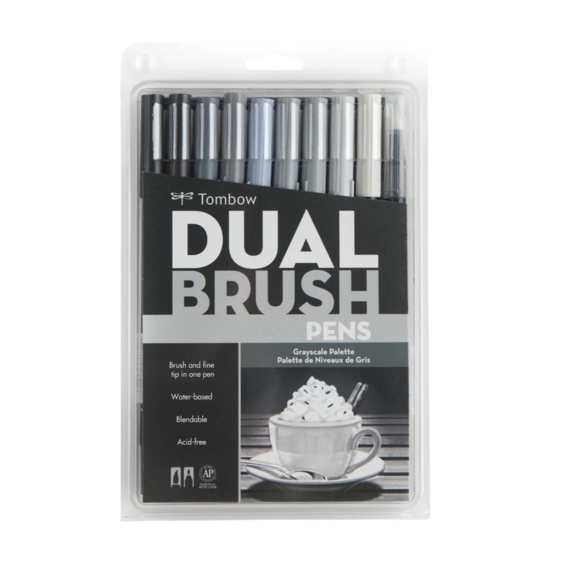 Tombow Dual Brush Pens - Set of 10 - Grayscale Palette by Tombow - K. A. Artist Shop