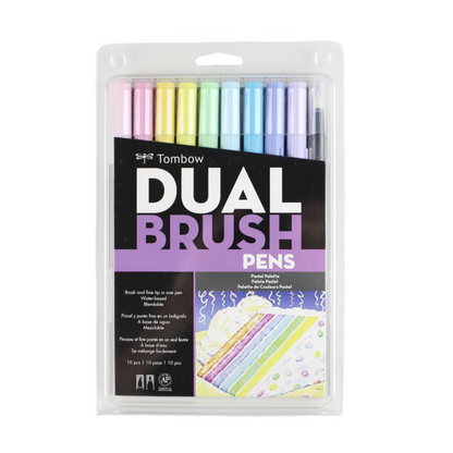 Tombow Dual Brush Pens - Set of 10 - Pastel Palette by Tombow - K. A. Artist Shop