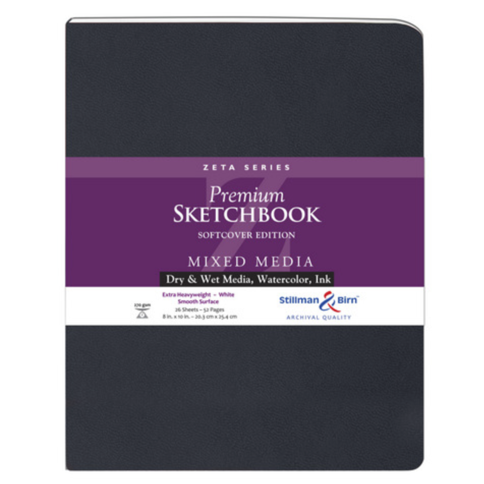 Mixed Media Sketchbook - Zeta Series (Extra Heavyweight, Smooth Surface) - Soft Cover - 8 x 10 inches by Stillman & Birn - K. A. Artist Shop