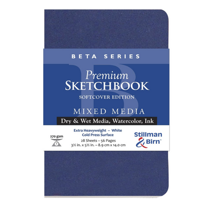 Beta Series Premium Mixed Media Sketchbook - Cold Pressed Surface - 3.5 x 5.5 inches by Stillman & Birn - K. A. Artist Shop