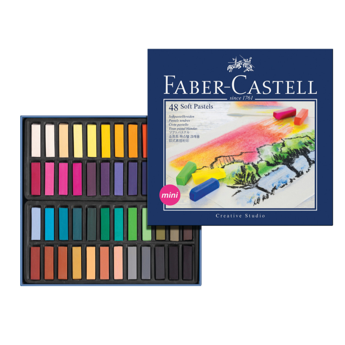 Faber-Castell Creative Studio 1/2 Stick Soft Pastels - Set of 48 by Faber-Castell - K. A. Artist Shop