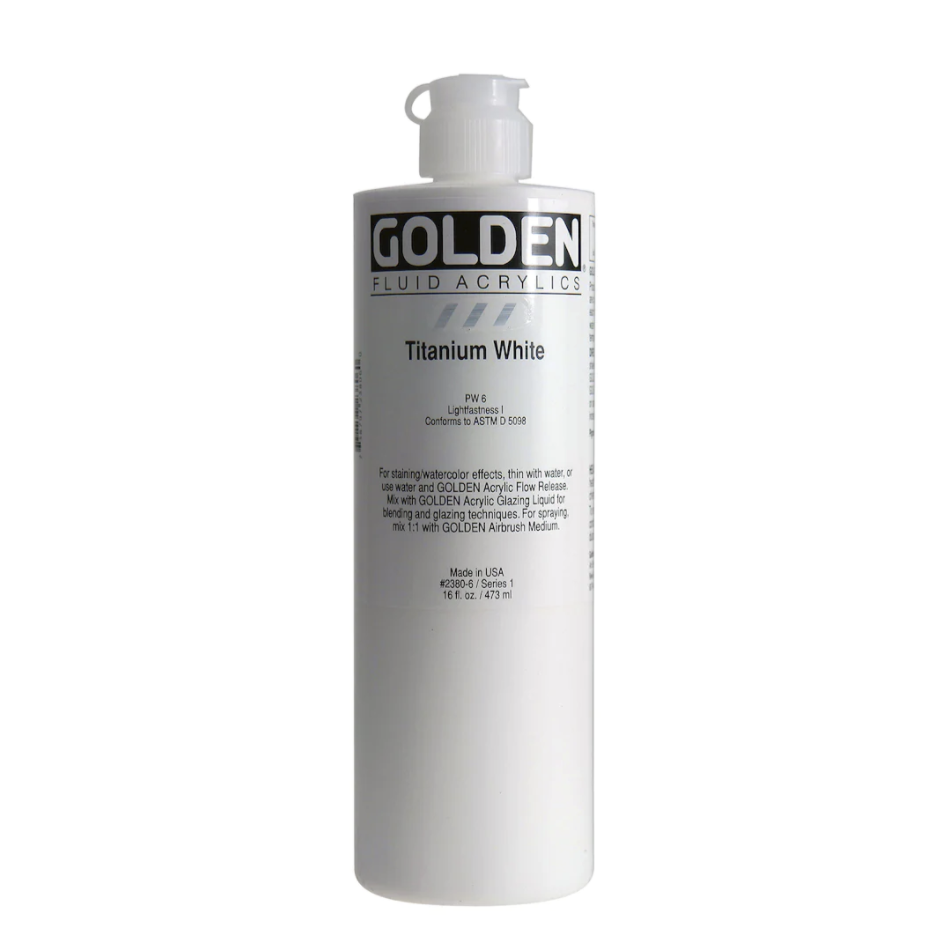 Golden Fluid Acrylics - 16 oz - Titanium White by Golden - K. A. Artist Shop